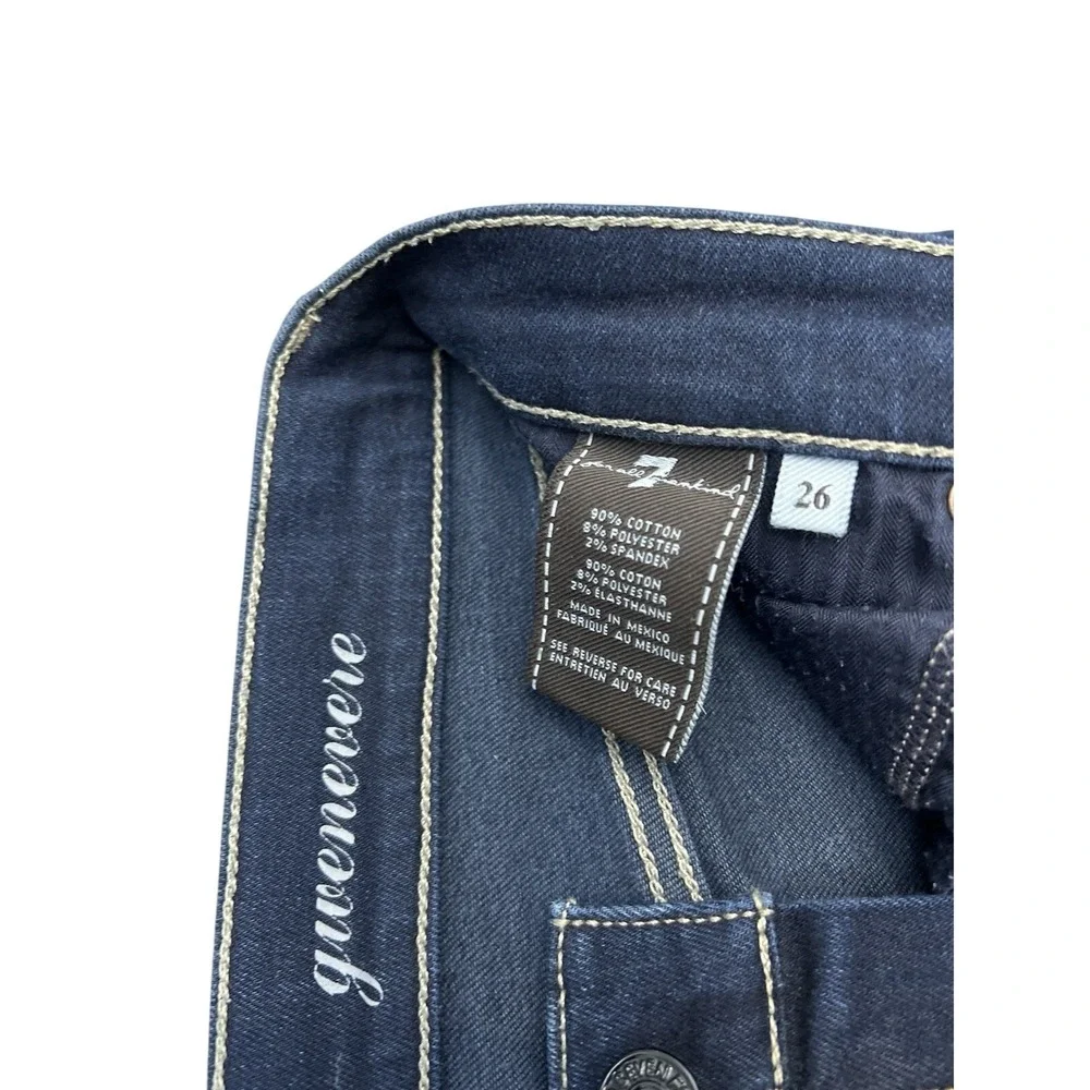 7 For All Mankind Skinny Jeans Womens 26 Dark Wash Stretch Denim Mid Rise 30x26